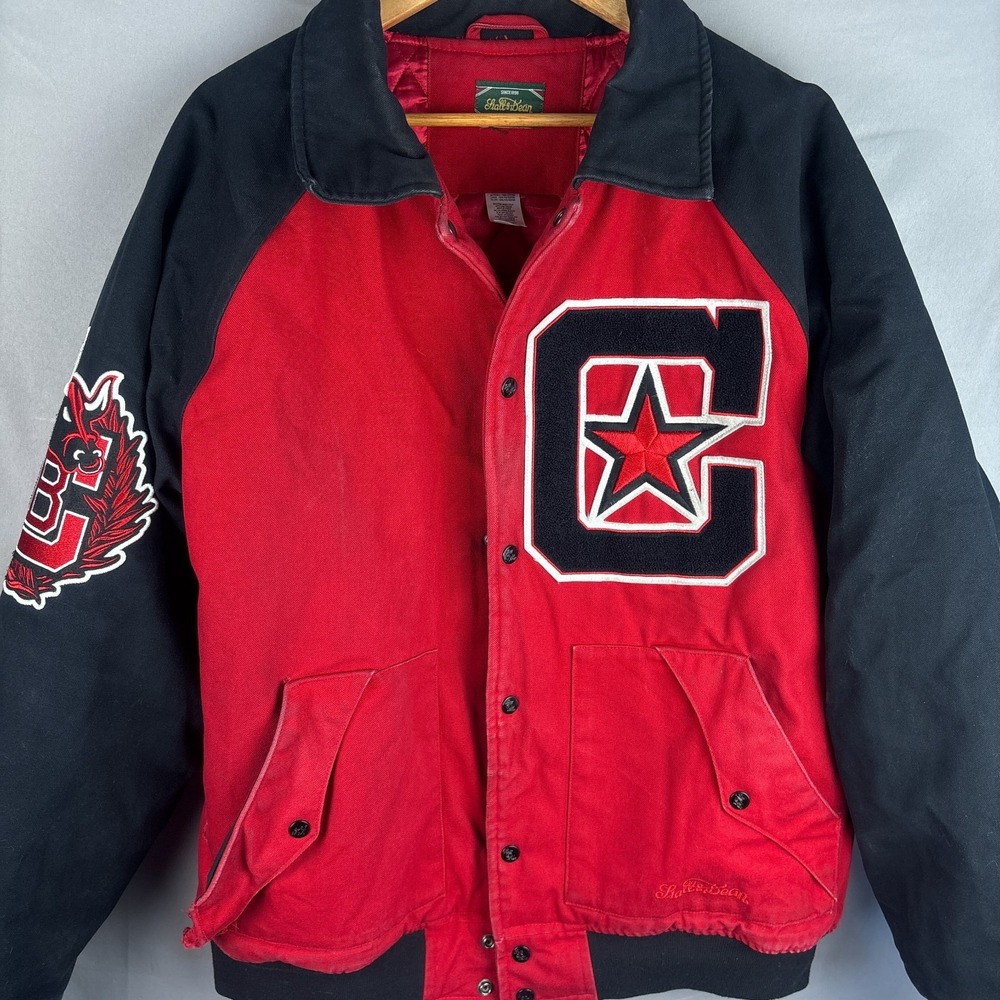 Vintage 90s Stall & Dean Bulls Varsity Letterman Jacket Men's 2XL Heavy Canvas